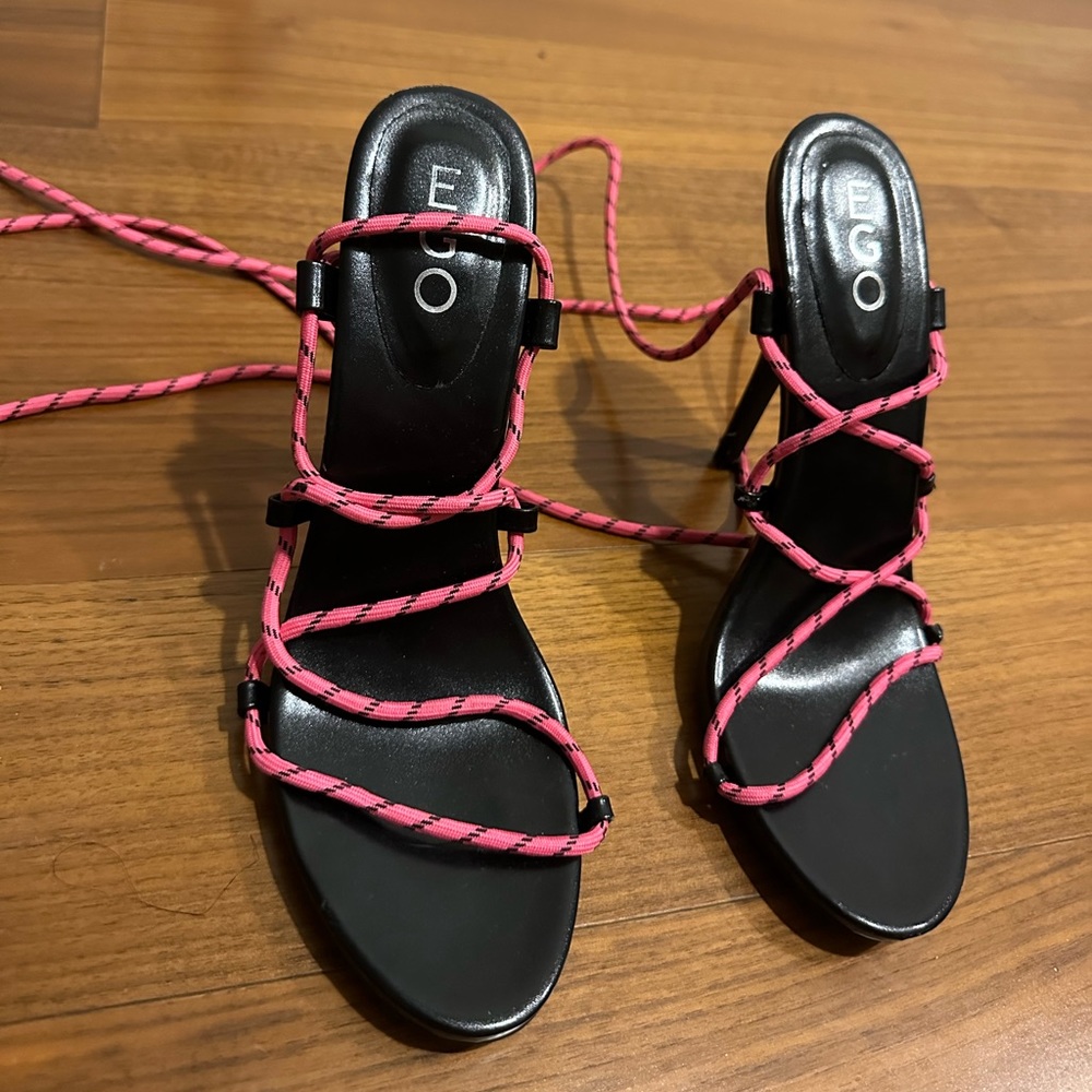 Ego shoes Isla Lace Up Heel In Pink